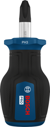 Tua vít đầu ngắn Bosch PRO PH3 x 25 mm có tay cầm tiện dụng.